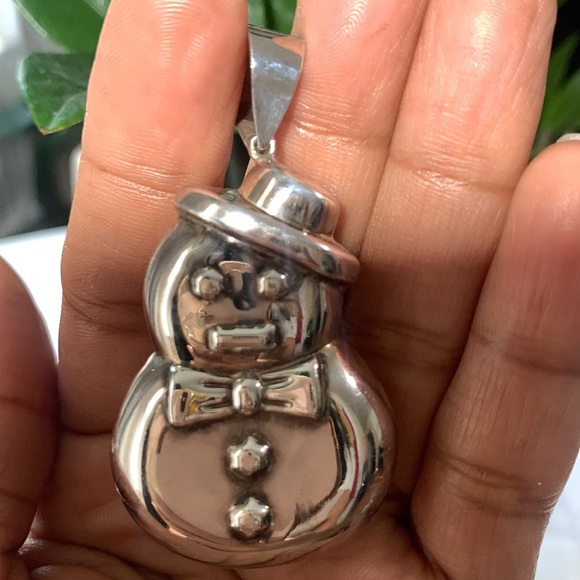 925 Sterling silver snowman charm 6cm - Picture 4 of 5